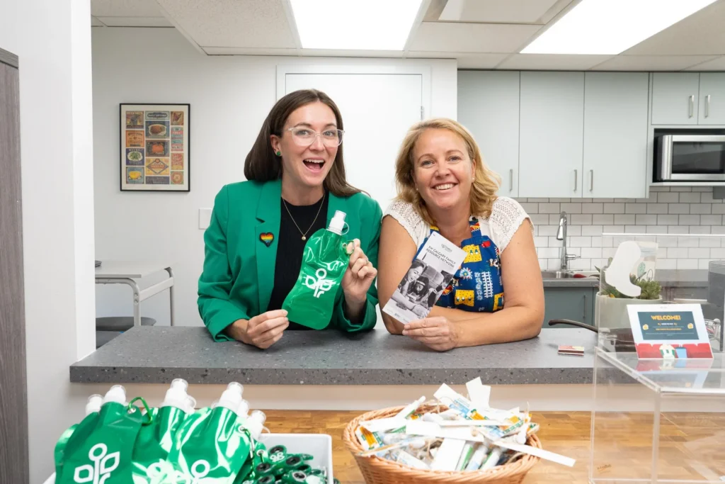 A New Space for Families to Flourish showing off merch